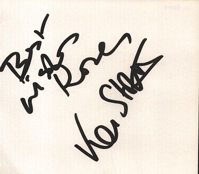 Ken Stott signed album page.