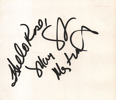 Mary Elizabeth Mastrostino signed album page.
