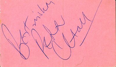 Peter Cleall signed album page.