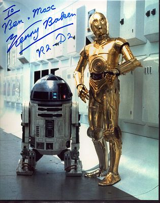 Kenny Baker signed Star Wars R2-D2 10x8inch colour photo. Dedicated.