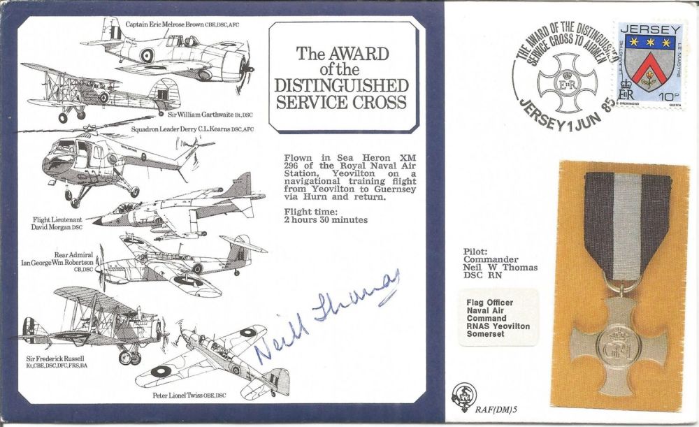Lot 623: Commander Neil W. Thomas DSC RN signed FDC...