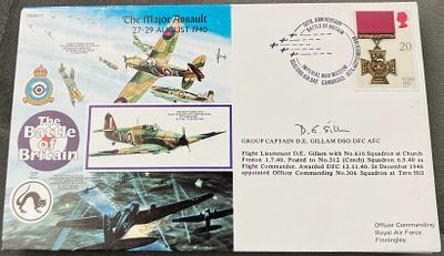 WW2 Battle of Britain Grp Capt D.E. Gillam DSO DFC AFC signed RAFA 11 The Major Assault 27-29 