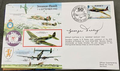 WW2 Battle of Britain Grp Capt H.S. George Darley DSO signed RAFA 13 Invasion Month 1-6 Sept 