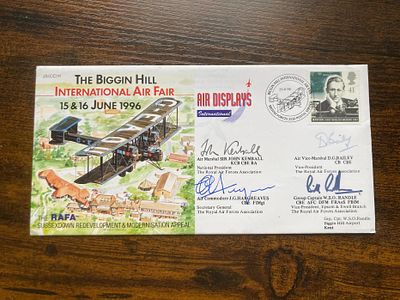 RAF cover signed AM Sir John Kemball, AVM D Bailey, JG Hargreaves and WSO Randle DFM. The 