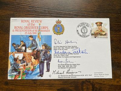 RAF multi signed cover Royal Review of the Royal Observer Corps and Presentation of New Banner 