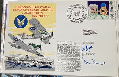Royal Navy L.D. Sayer DSM and D.A. Bunce GCM signed RNSC(5)5 40th ann of the Telegraphist Air 