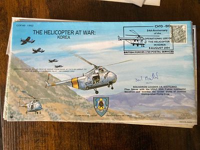 Sqn Ldr Jock Maitland DFC signed cover COF46 The Helicopter at War Korea. 2004 Century of 