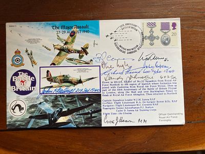 WW2 Battle of Britain Richard Haine multi signed 50th ann cover The Major Assault RAFA11. 