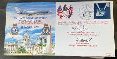 RAF Air Cmdre Christopher P Lumb and Keith W Meurlin signed JS(CC)8 The Last RAF VC10 Flight on 