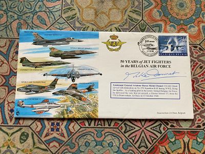 RAF Flown Lt Gen Baron Michel Donnet signed 50 years of Jet Fighters in the Belgian Air Force 