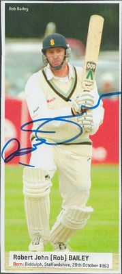 Cricket Rob Bailey signed 6x3inch magazine colour photo.
