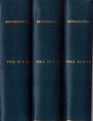 Aeronautics Magazines 1947 - 1951, VOL 18-23. Collection of x3 hardback.