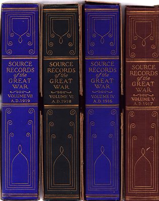 Source Records of The Great War VOL 4-8. National Alumni, 1923. Collection of x4 hardback. A 