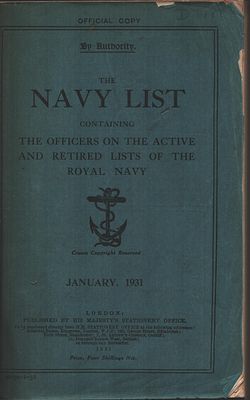The Navy List Containing The Officers on The Active & Retired List of The Royal Navy Official 