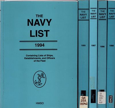 The Navy List 1994 - 1998. Her Majesty's Stationery Office. Collection of x5 paperback books. 