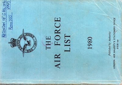 The Air Force List 1980, published by Authority of Her Majesty's Stationery Office, paperback 