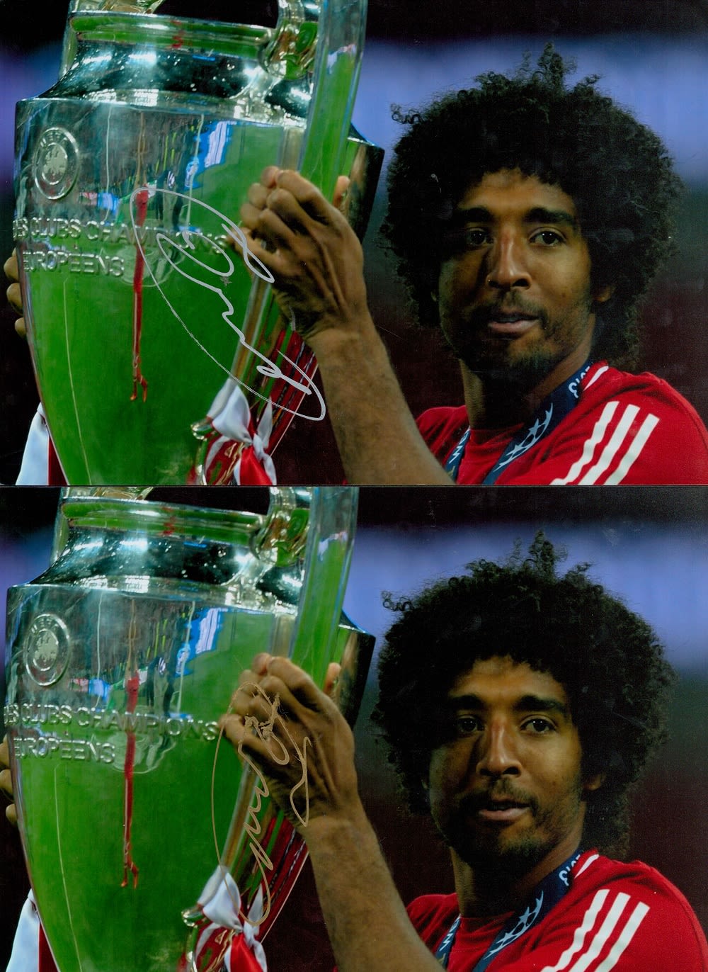 Lot 155: Football Bayern Munich Dante Signed Pair of 12x8...
