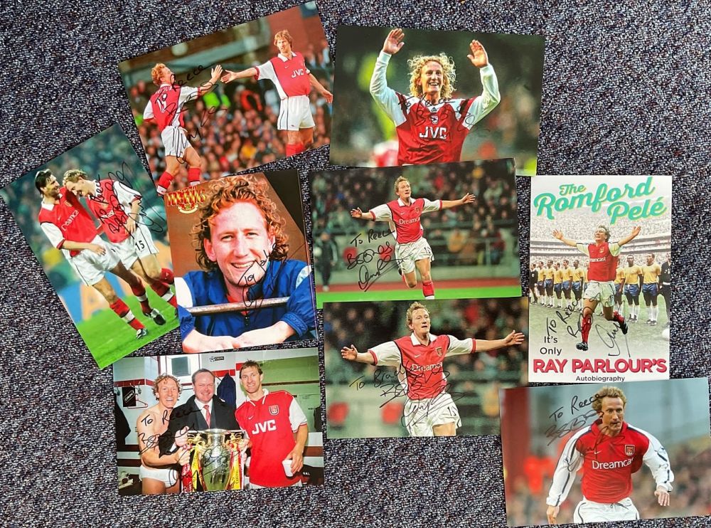 Lot 161: Football Dealers Lot of 9 Signed Ray Parlour...