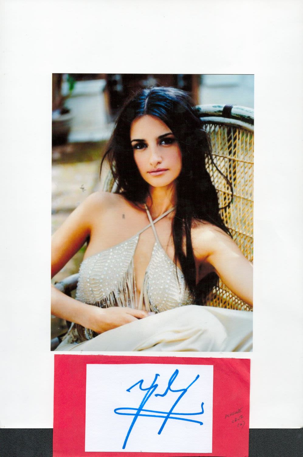 Lot 178: Penelope Cruz Signed Small White signature Card with...