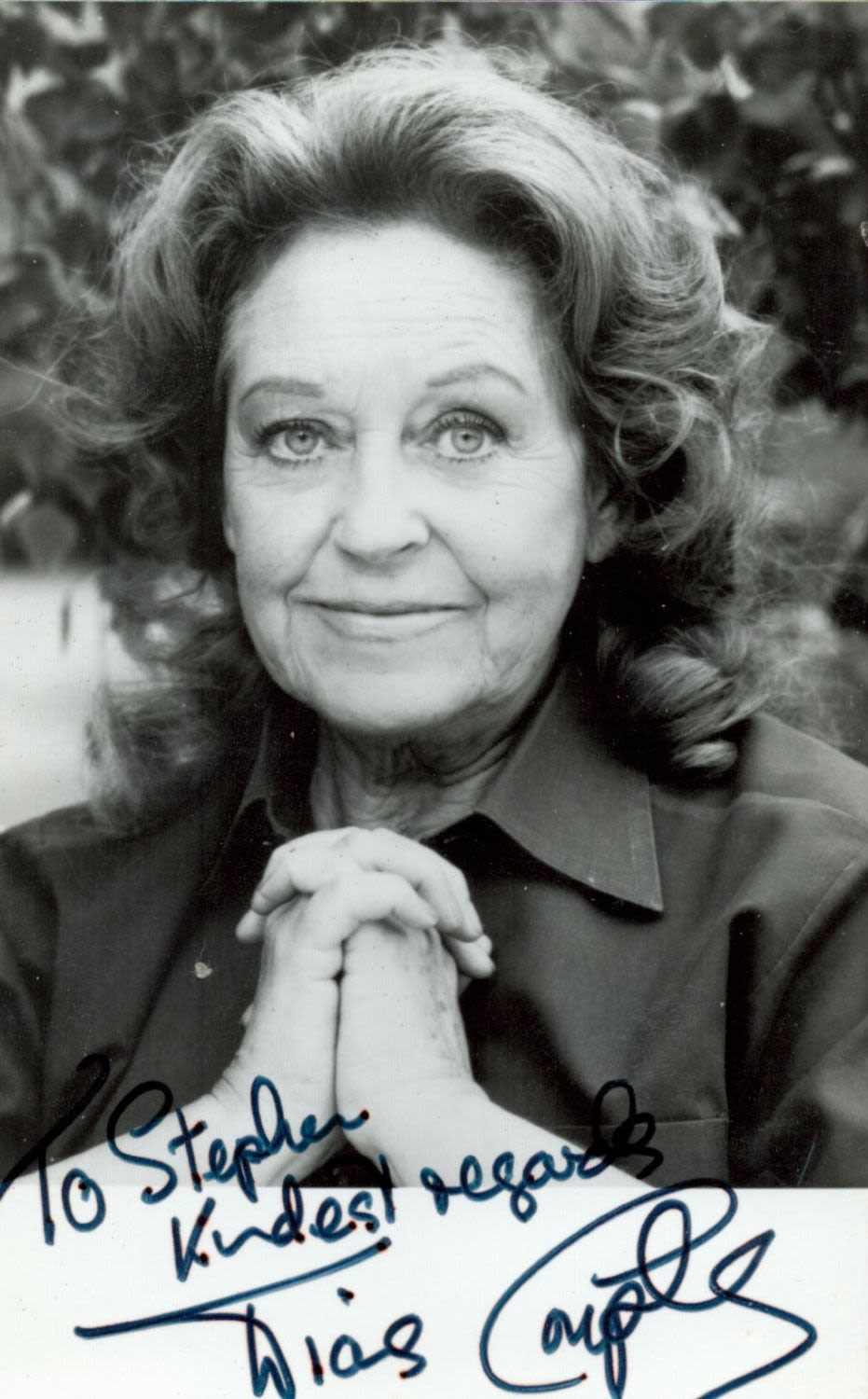 Lot 180: British Actress Diana Coupland Signed 5x3 inch approx....