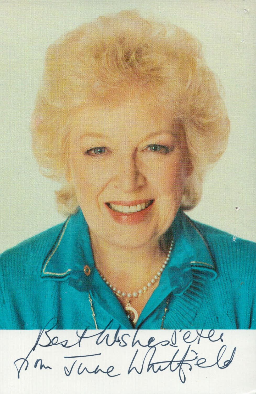 Lot 184: English Actress June Whitfield Signed 6x4 inch Colour...