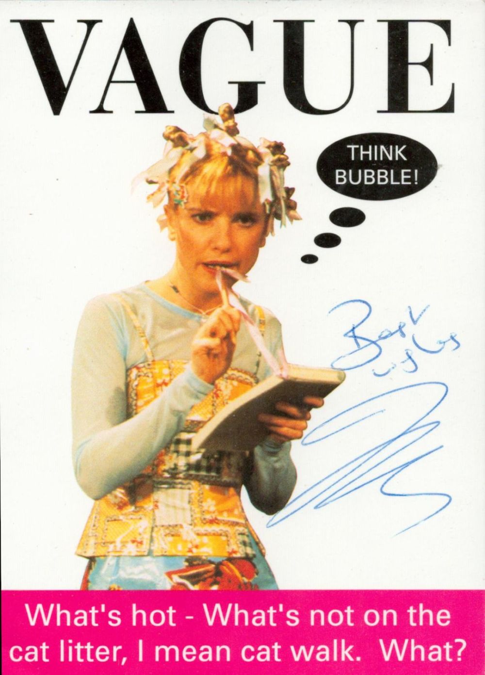 Lot 189: English Actress Jane Horrocks Signed VAGUE Promo Colour...