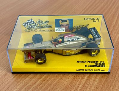 Minichamps 514 964380 Jordan Peugeot 196 Test Car, R. Schumacher. Limited Edition, 1 of 3,333.