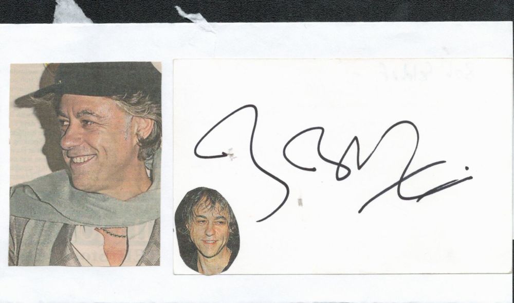 Lot 218: Irish singer-songwriter Bob Geldof KBE Signed 5x3 inch...
