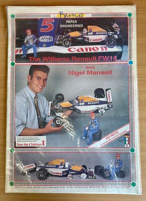 Barty's Williams Renault FW14 Paper Model Kit.