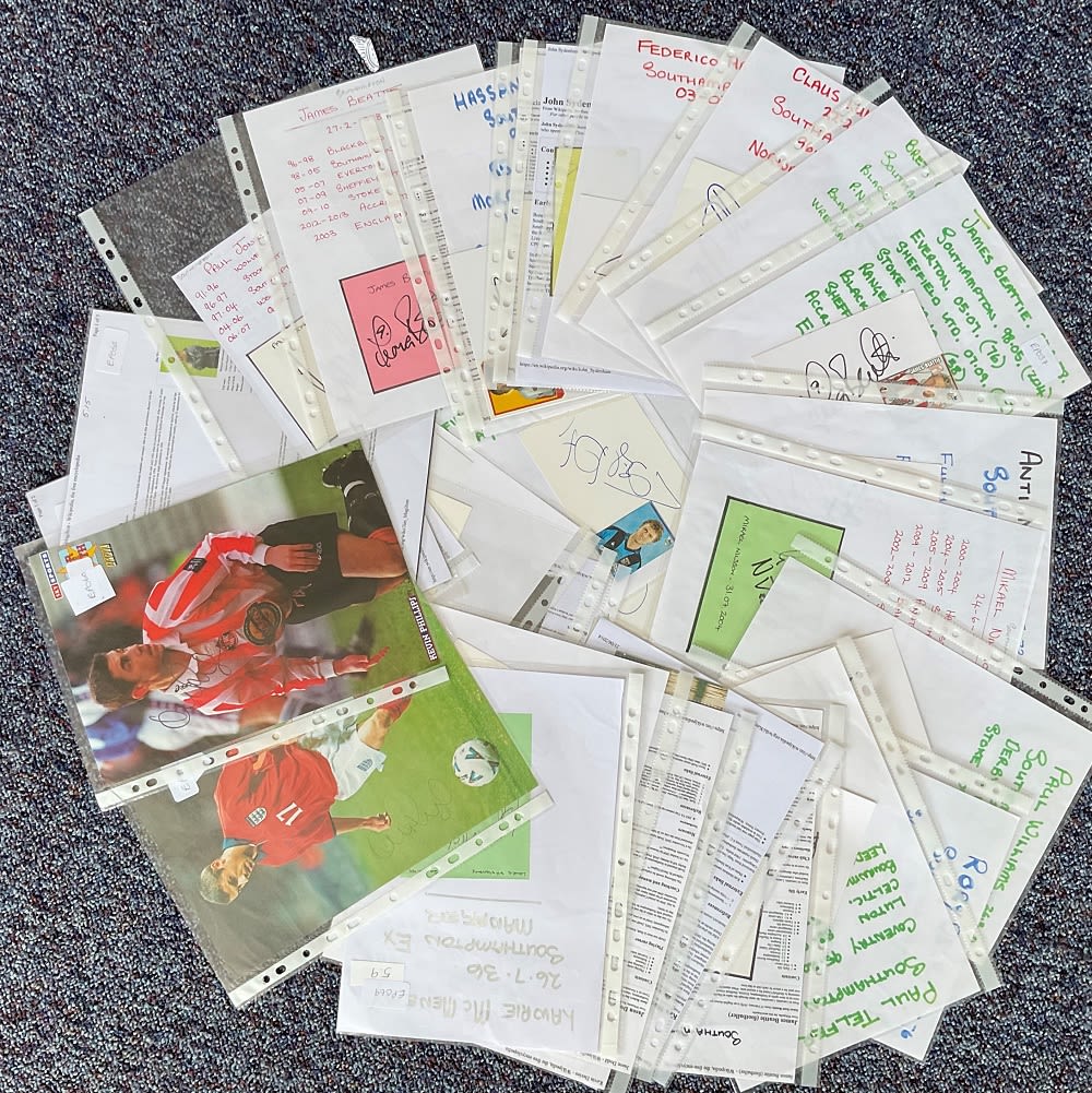 Lot 232: Football Southampton FC Collection of 23 Signatures on...