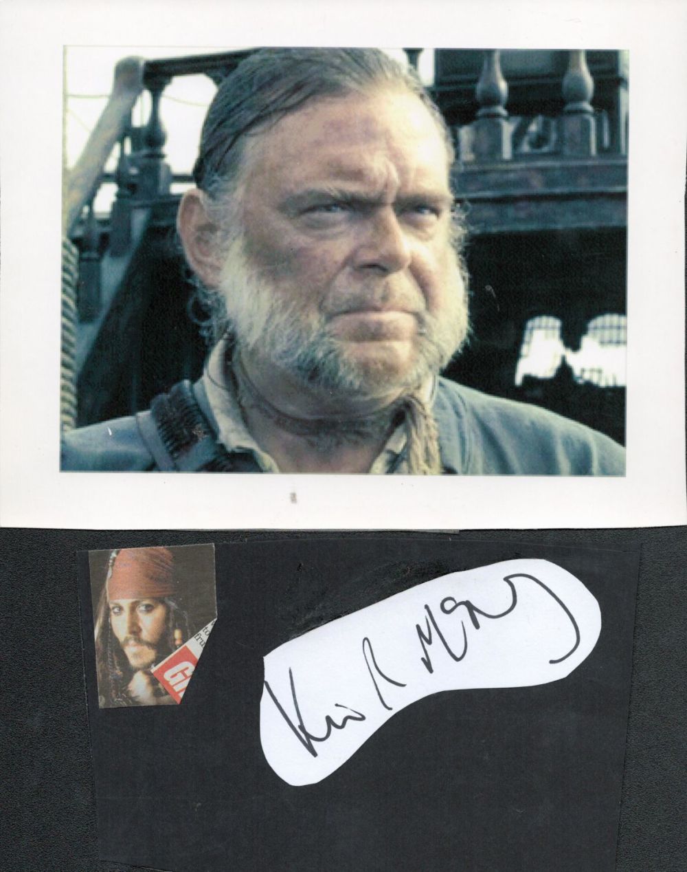 Lot 244: Kevin McNally signed 6x4 album page. Also includes...