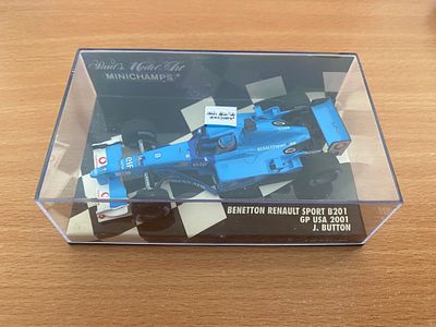 Benetton Reanult Sport B201 GP USA 2001 J. Button Minichamps model car, 1:43.