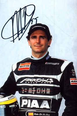 Pedro de la Rosa signed 6x4inch coloured photo.