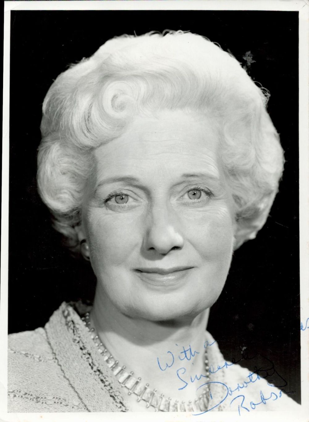 Lot 285: British Actress Dorothy Robson Signed 6x4 inch Black...