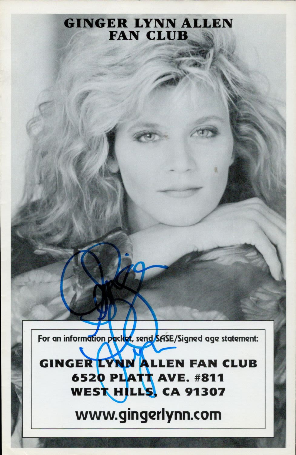 Lot 298: American pornographic actress Ginger Lynn Signed 10x6 Black...