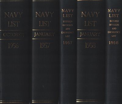 Navy Lists collection October 1956, January 1957, Retired Officers and Emergency List 1957 