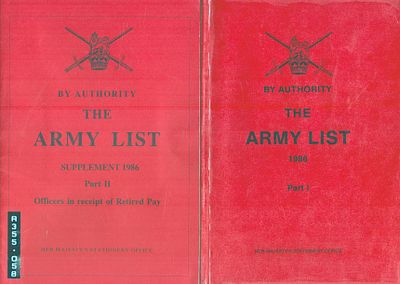 The Army List Supplemet 1986 part 1 and 2, published 1986.