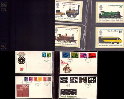 FDC and Stamp Collection unsigned, includes Brish Wildlife FDC Stampes oct 1977, 10p Caerphilly 