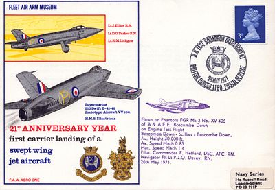 21st anniversary year of the first carrier landing of a swept wing jet aircraft, unsigned 