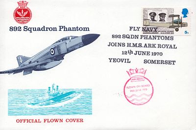 892 Squadron phantom official flown cover, stamped 14th June 1970 FDC.