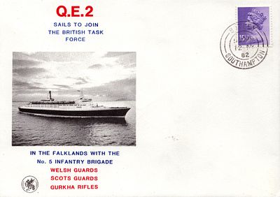 Queen Elizabeth (QE2) sails to join the British Task Force in the Falkland's with no.5 infantry 