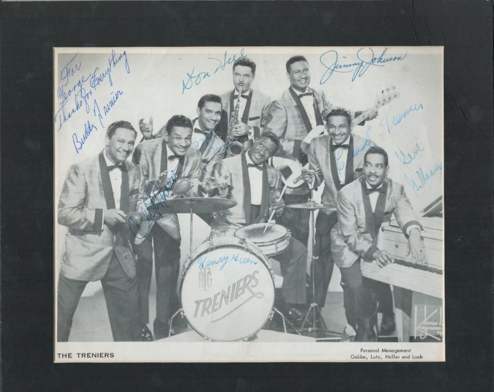 Lot 375: American Band The Treniers 8 Members Signed 10x8...