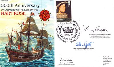 Mary Fagan, John Lippiett and Margaret Rule signed 500th Anniversary of Laying Down the Keel of 