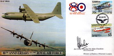 Air Chief Marshal Sir John Cheshire and Squadron leader D. Hill signed 80th anniversary of the 