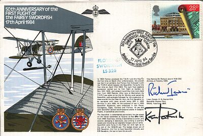 Sir Richard Janvrin Vice Admiral & K. N. Patrick Lieut. Comdr. Multi signed FDC. 50th 
