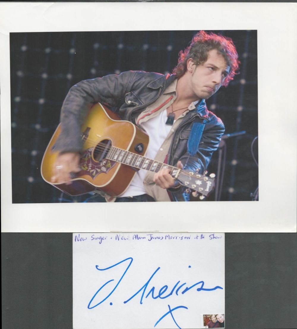 Lot 411: British Singer James Morrison Signed 5x3 inch Signature...