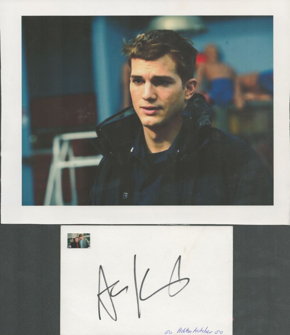 Lot 417: American Actor Ashton Kutcher Signed 5x3 inch Signature...