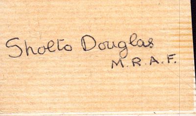 Shoetu Douglas clipped signature. Approx 3x1inch