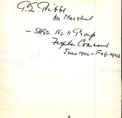 Air Marshall Gibbs clipped signature.