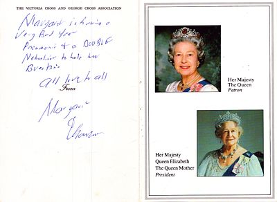 Col Marcus Andrews VC signed Christmas card.
